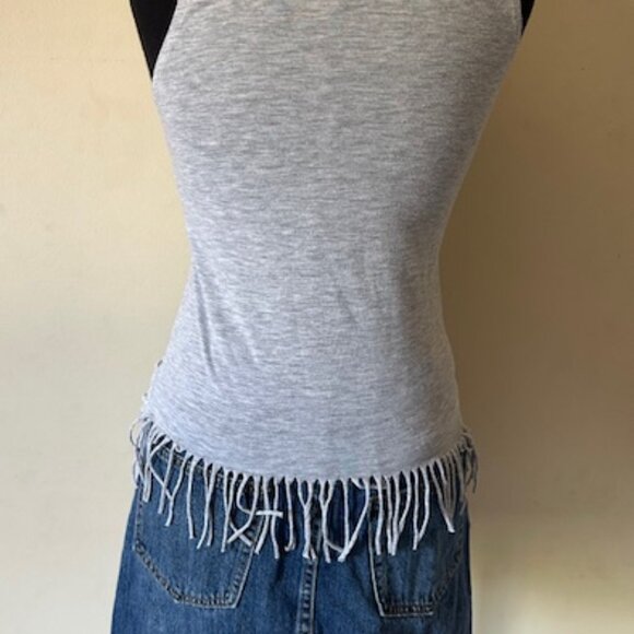 Ransom Girl Grey with Blue Love and Red Stripes Tank Top  8533 - Picture 5 of 9